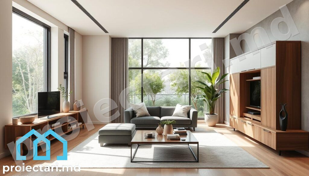 Design interior living cu accente rustice