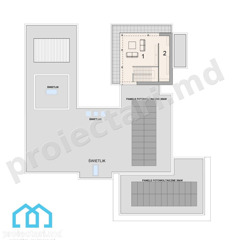 Etaj Proiect casa high-tech