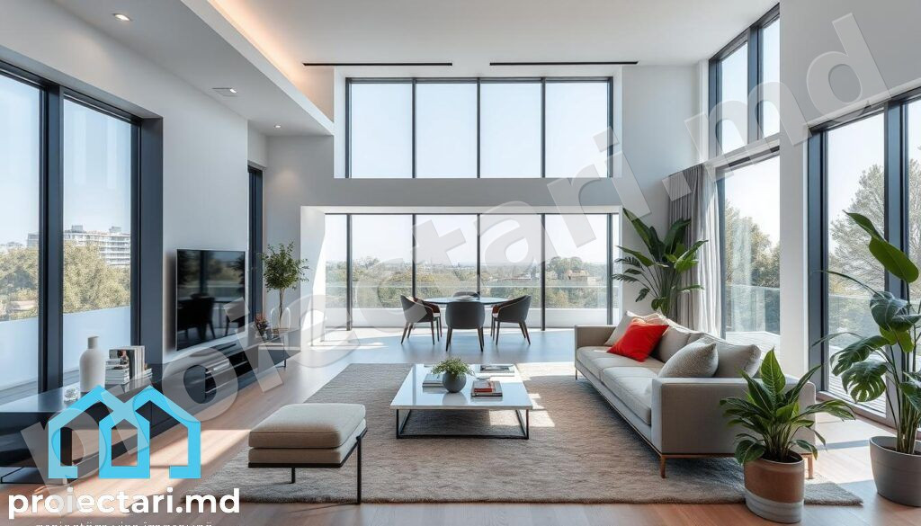 Livinguri spațioase design contemporan