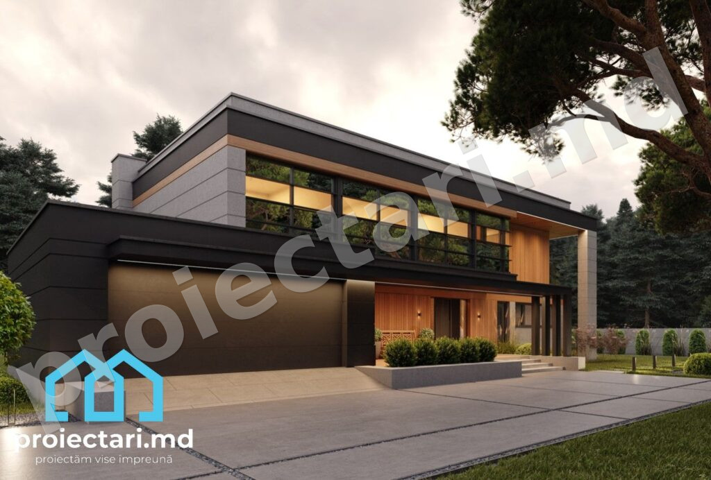 Proiect casă cu 3 dormitoare și living spațios