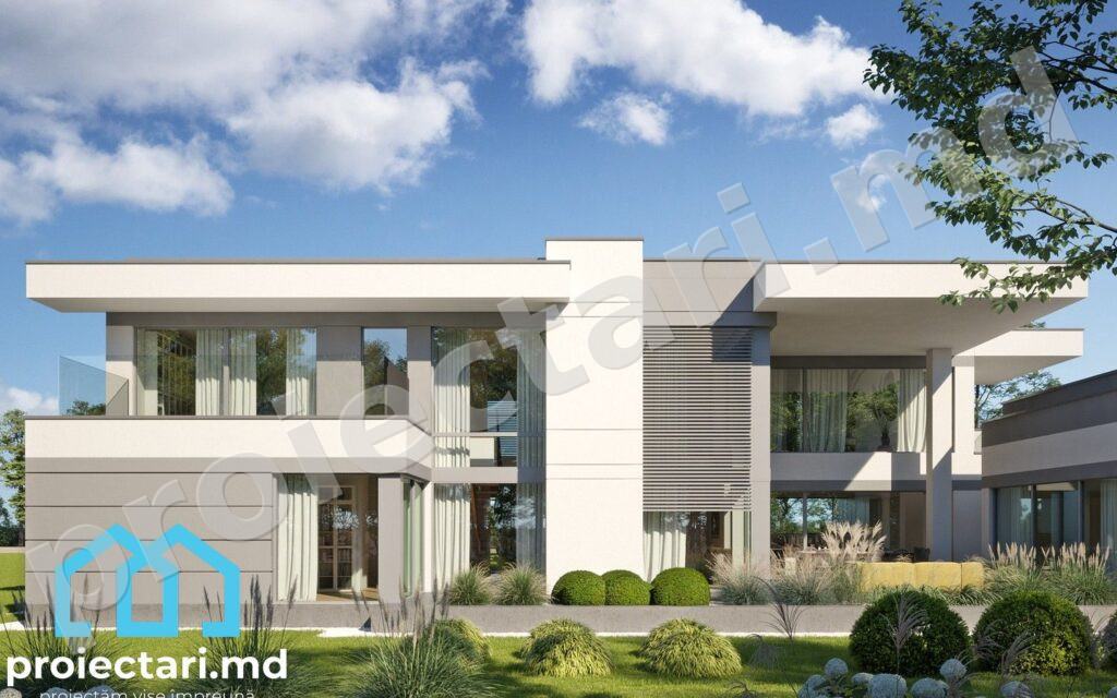 Proiect casă modernă cu etaj 520m²
