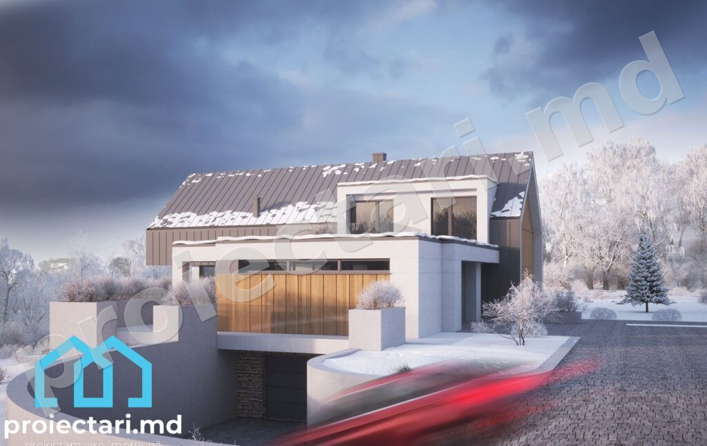 Proiect de casa barnhouse cu demisol