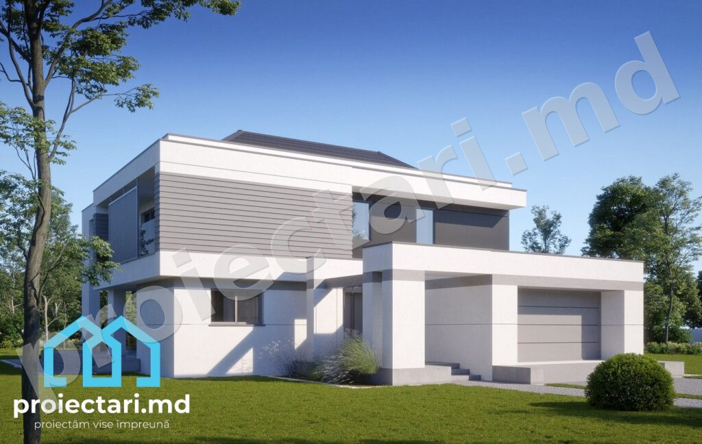 Proiect de casă cu etaj modernă