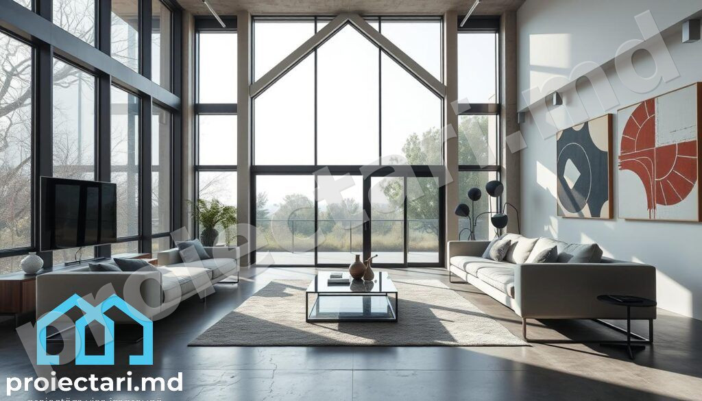 Proiect design interior living spațios