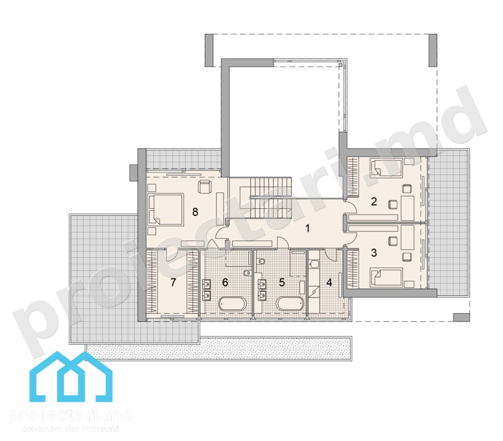 Proiecte de case moderne cu 3 dormitoare