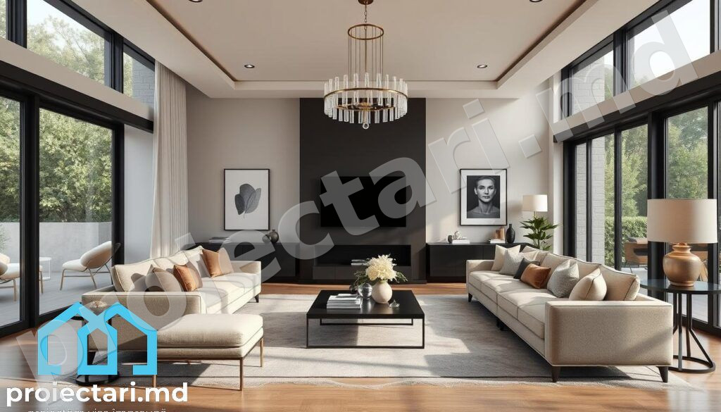 Proiecte de design interior pentru livinguri rustice