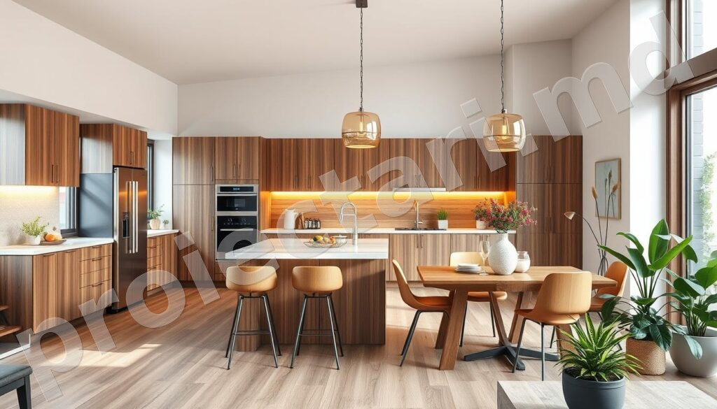 Design interior bucătărie cu insulă