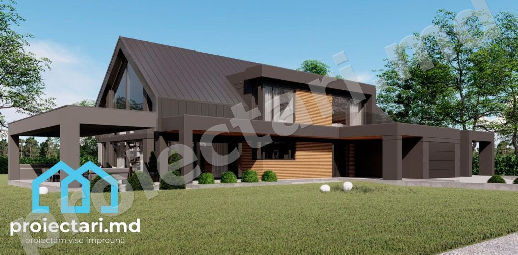 Case cu mansardă și garaj pentru familii m