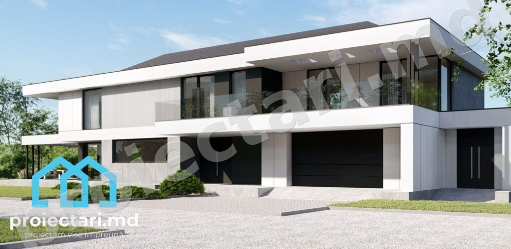 Design casă cu acoperiș plat