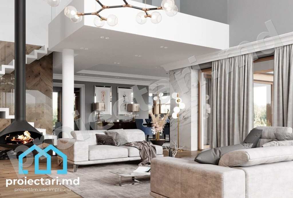 Design living Barnhouse cu mansardă