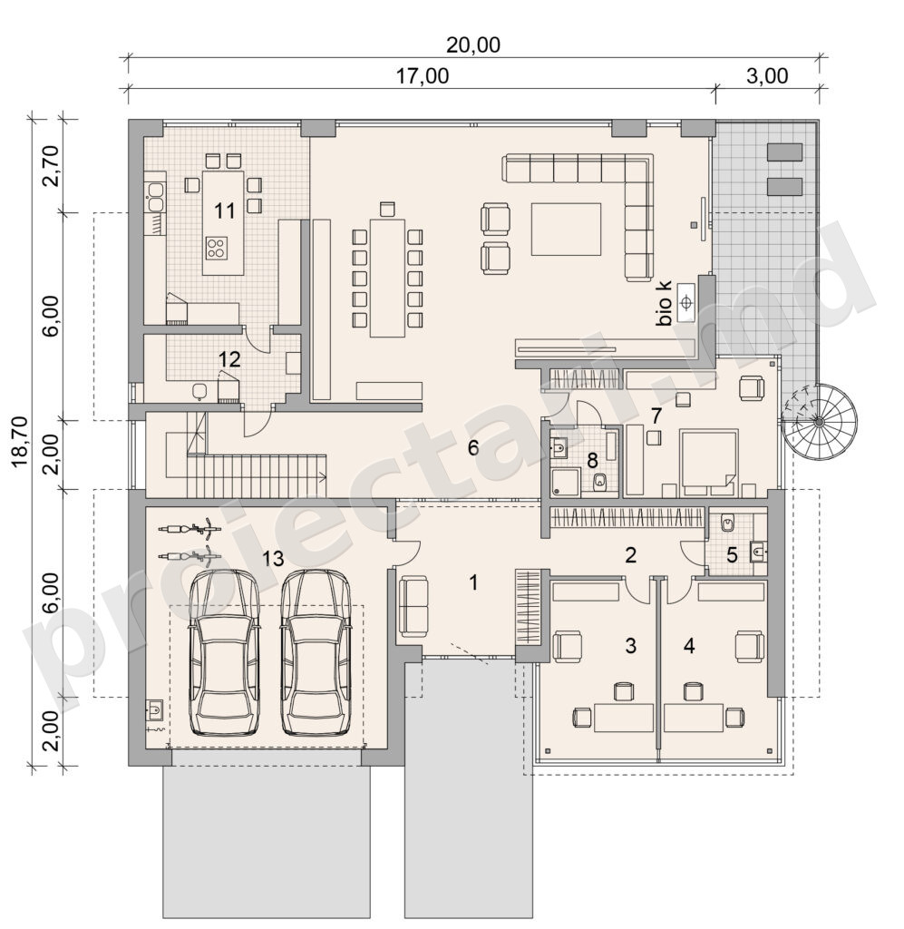 Design pensiune cu 7 dormitoare