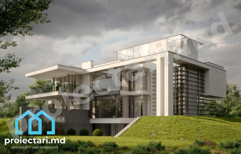 Proiect casă modernă cu 4 nivele