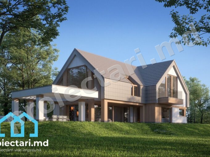 Proiect de casă Barnhouse cu mansardă