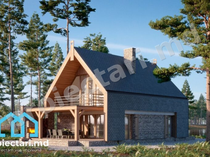 Proiect de casă duplex de lemn cu mansardă