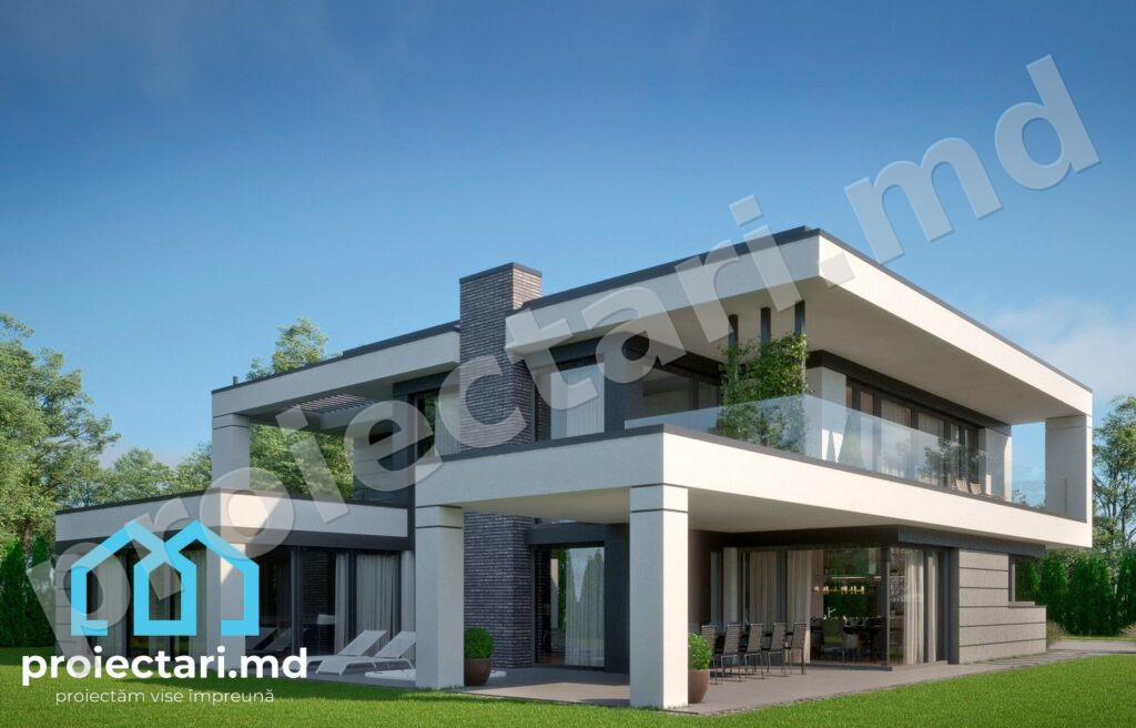 Case cu etaj în stil minimalist