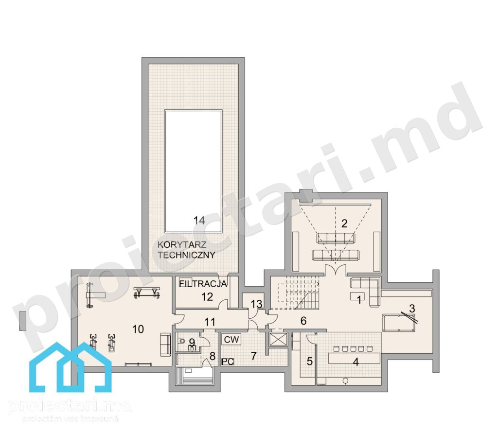 Demisol Casă Barnhouse cu mansardă din lemn 788m2