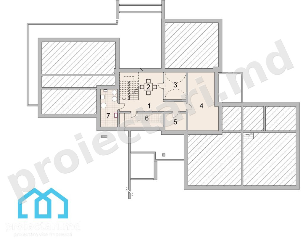 Demisol Proiect Barnhouse modern cu mansardă