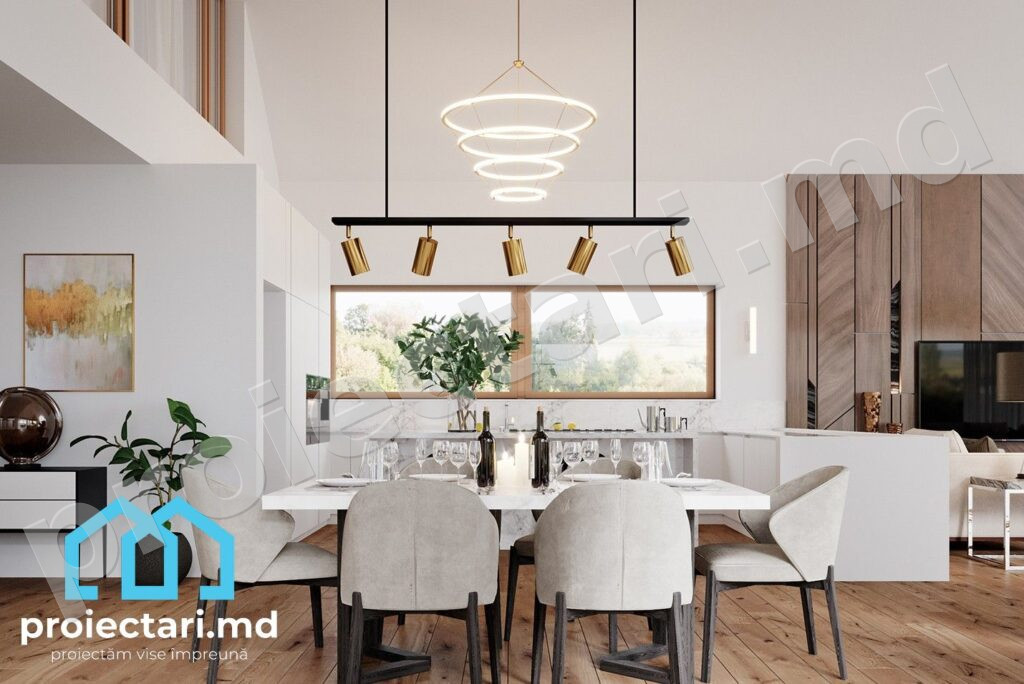 Design bucatarie Proiect Barnhouse cu mansardă și terasă