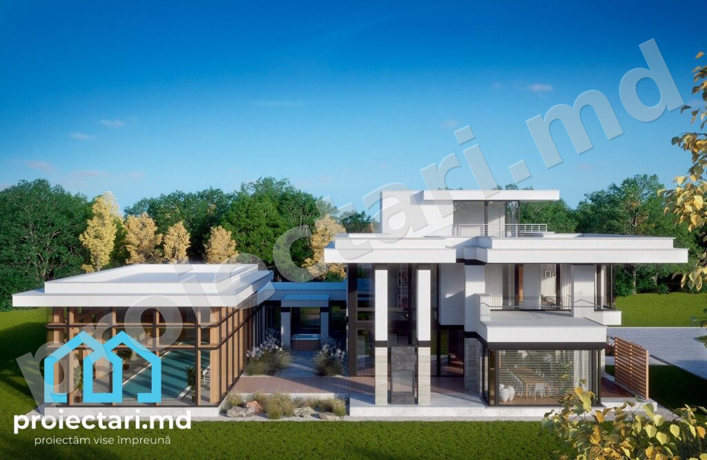 Design casă cu etaj și terasă rooftop