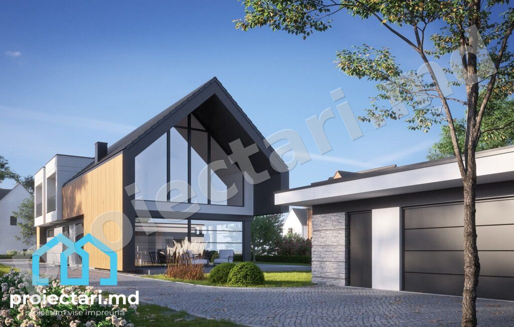 Plan Barnhouse cu mansardă și living deschis