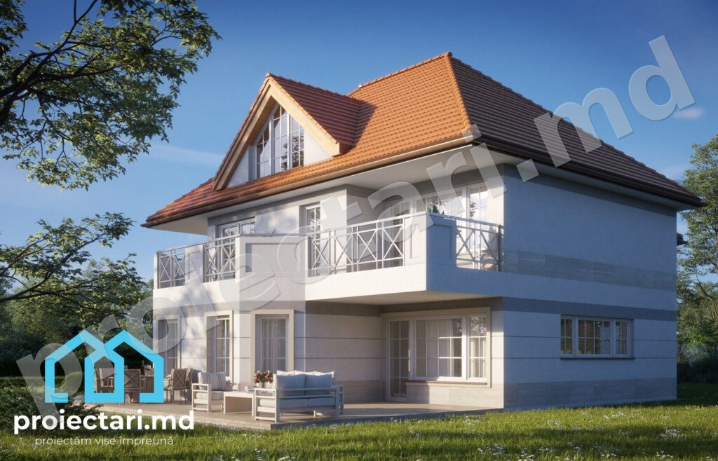 Plan casă cu două etaje și mansardă