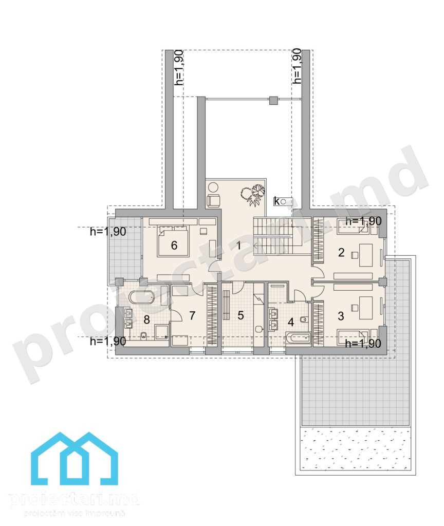 Plan mansarda Proiect arhitectural Barnhouse cu mansardă
