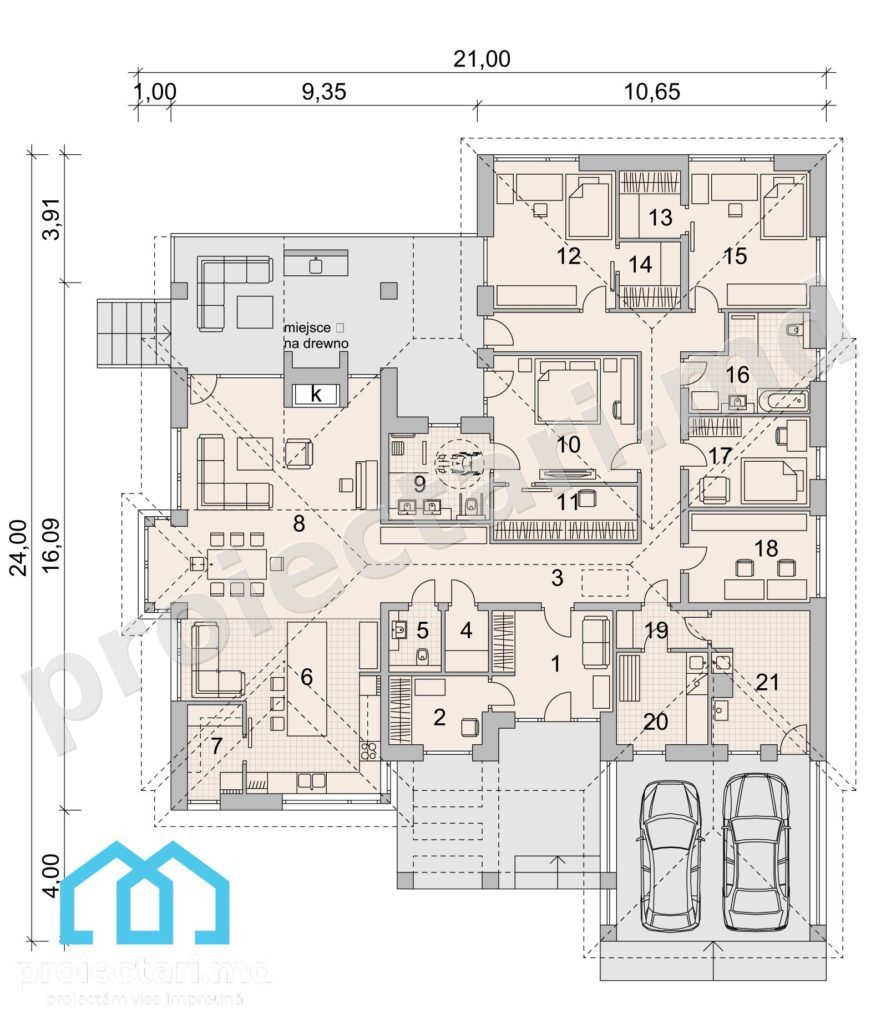 Plan parter Case cu parter moderne