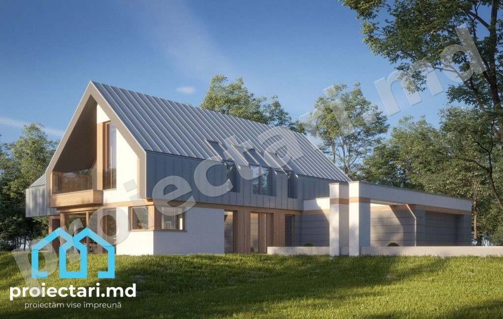 Proiect Barnhouse cu acoperiș înclinat