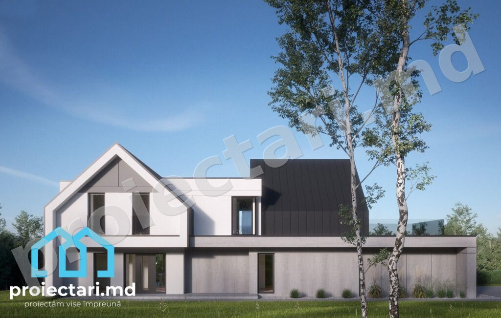 Proiect Barnhouse cu mansardă și 3 dormitoare