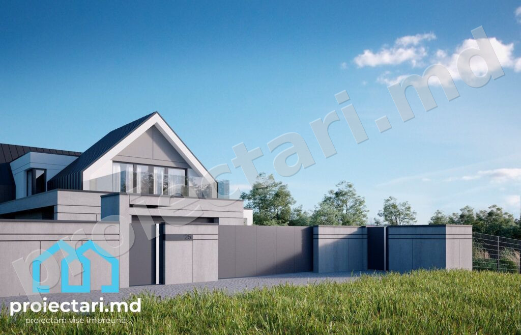 Proiect Barnhouse cu mansardă și garaj