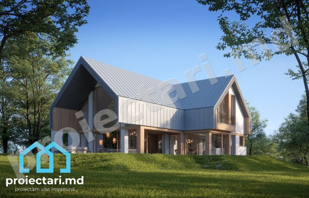 Proiect Barnhouse modern cu mansardă