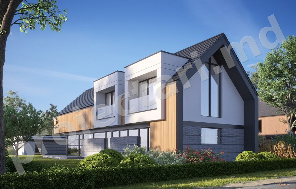 Proiect Barnhouse modern cu mansardă