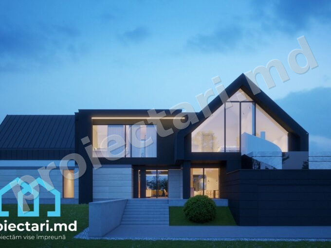 Proiect Barnhouse modern cu mansardă