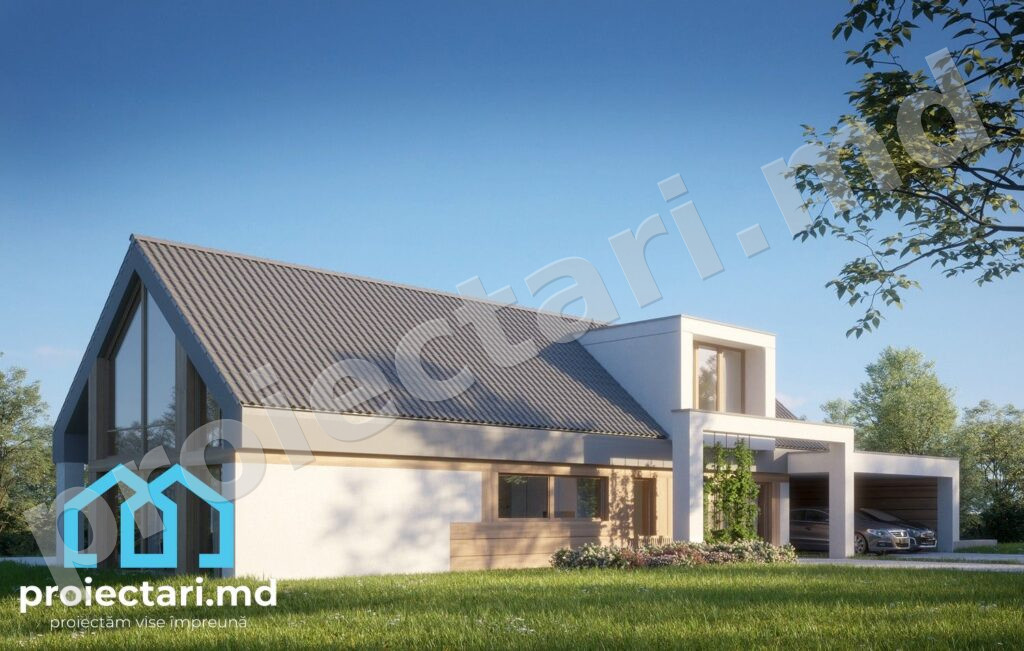 Proiect arhitectural Barnhouse cu mansardă