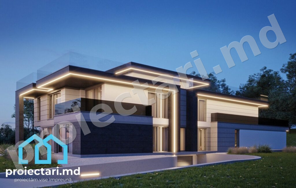 Proiect de casă high-tech cu 3 nivele 1030m2 (2)