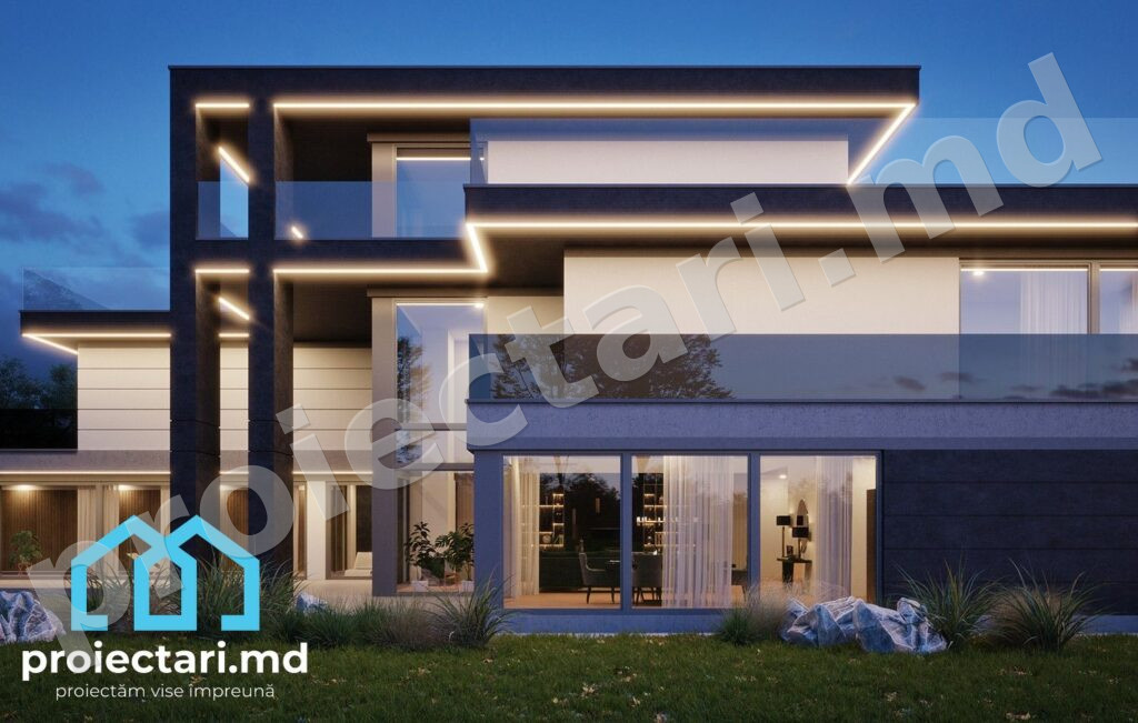 Proiect de casă high-tech cu 3 nivele 1030m2 (5)