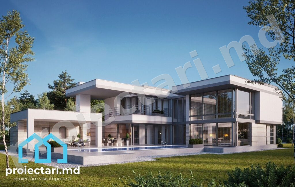 Proiect de casa high - tech cu etaj 300m2 (2)
