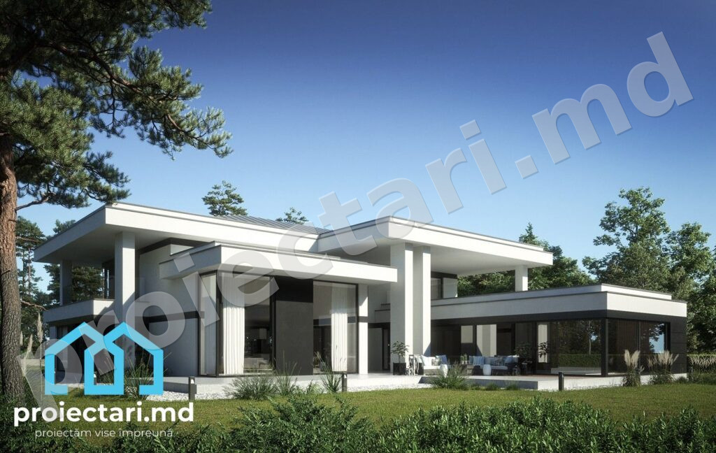 Proiect de casa cu etaj 428m2 - 102065