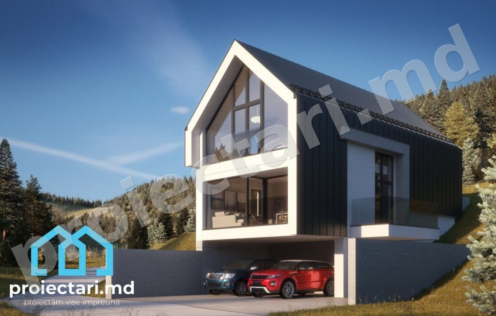 Proiect Barnhouse cu mansardă și terasă