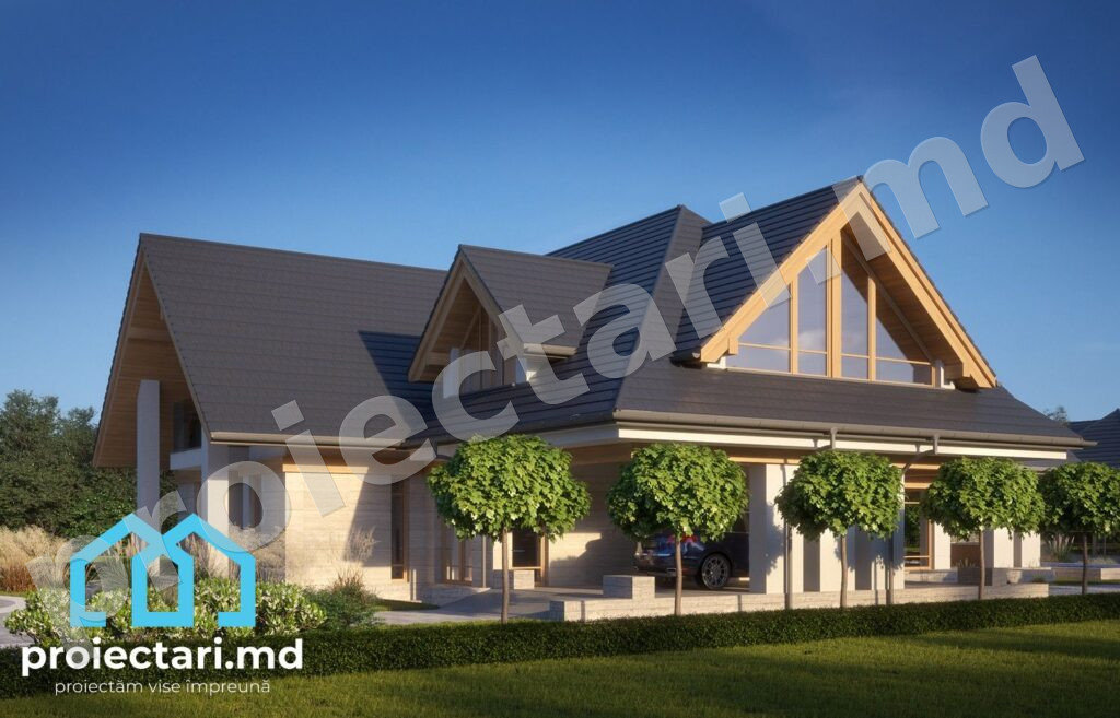 Design proiect de casa cu mansarda