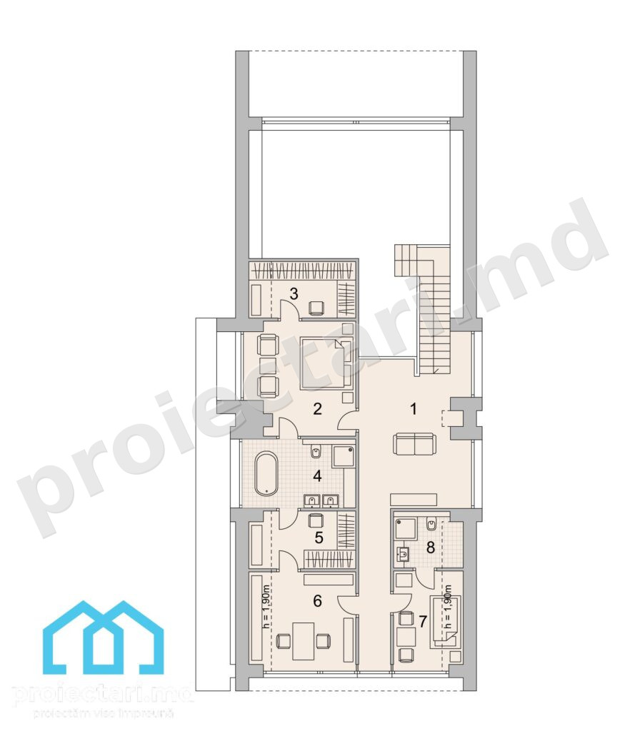 mansarda Proiect casă Barnhouse cu spații deschise