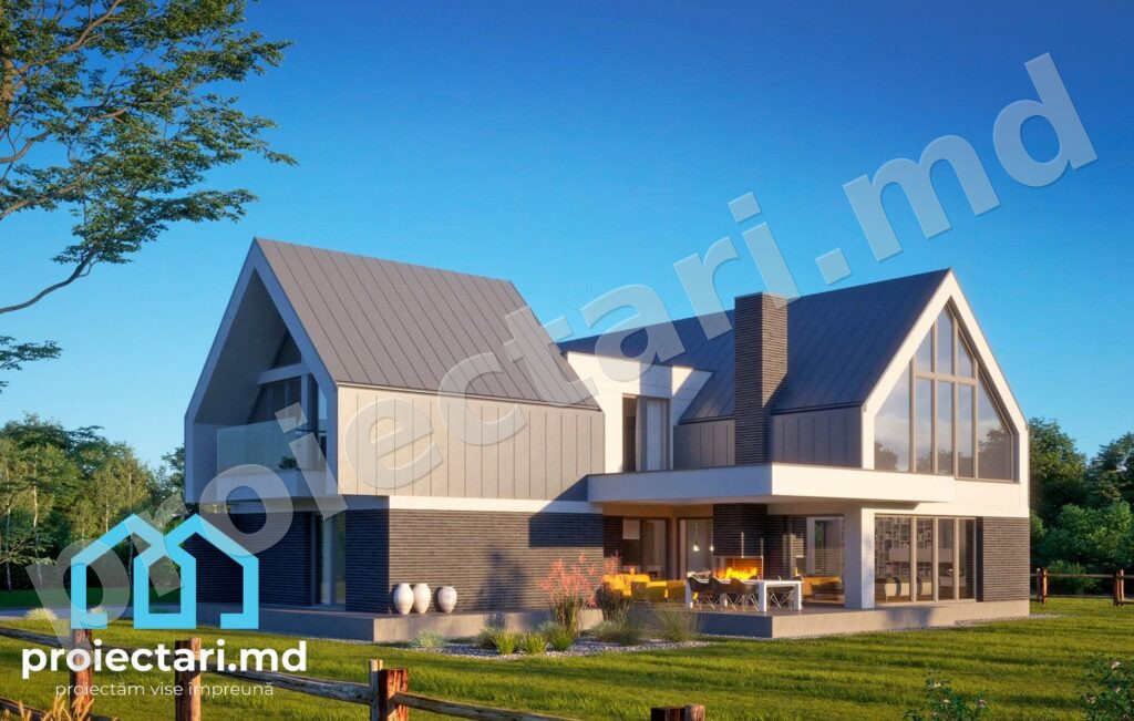 Proiect Casă cu Mansardă 290m² - 102098