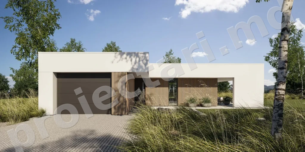 Proiect de casă high-tech cu parter 105m² - 102093