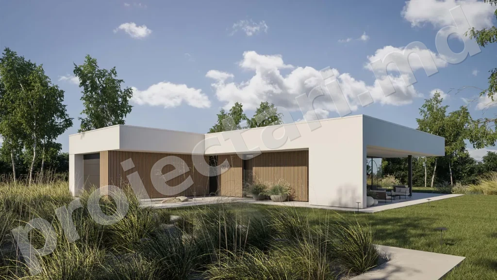 Proiect de casă high-tech cu parter 105m² - 102093