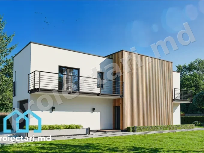 Proiect de Casă High-Tech cu Etaj 140m² - 102092