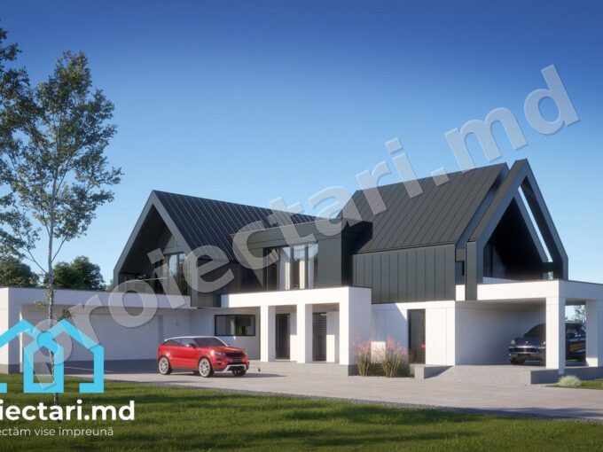 Proiect de casă cu mansardă 320m² - 102087