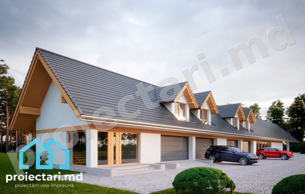 Proiect de casa cu mansarda 520m2 - 102096