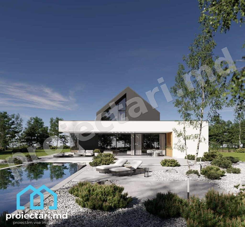 Proiect de casă cu mansardă 230m²