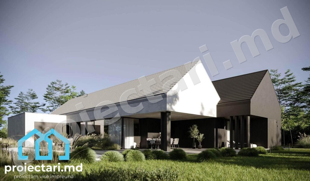 Proiect de casă cu parter 180 m² și 4 dormitoare - 102105