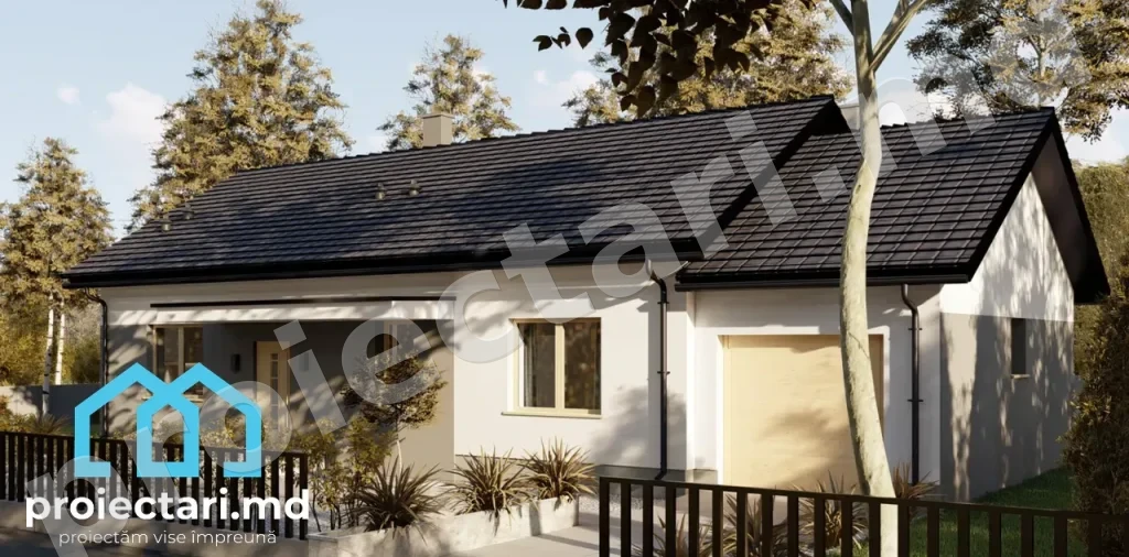 Proiect de casa cu parter 3 dormitoare 95m2 - 1021339